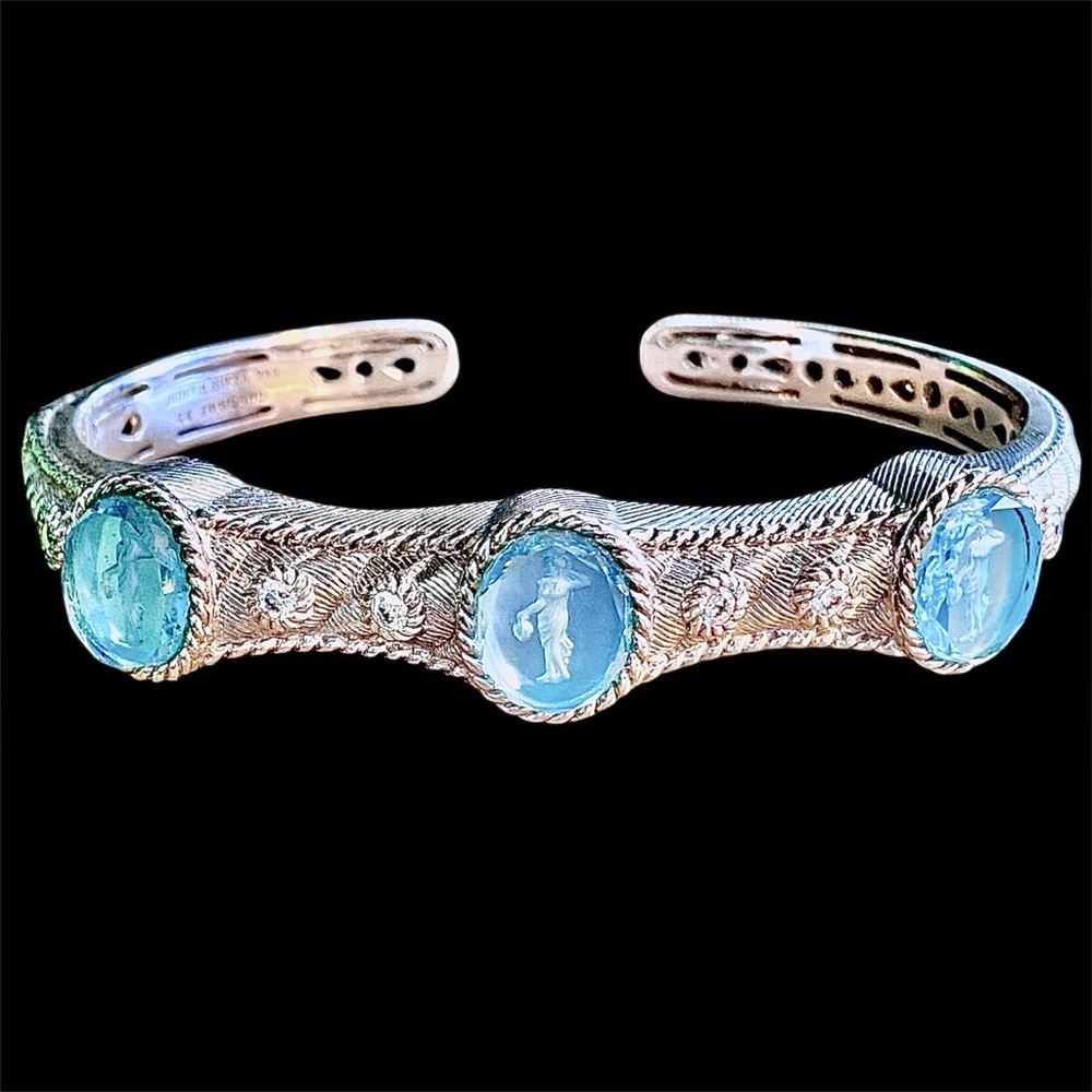 Judith Ripka intaglio blue stone bracelet